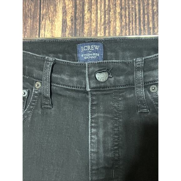 J Crew Jeans Sz 29 High Ride Skinny Black Women Stretchy Denim Preppy - Picture 2 of 8